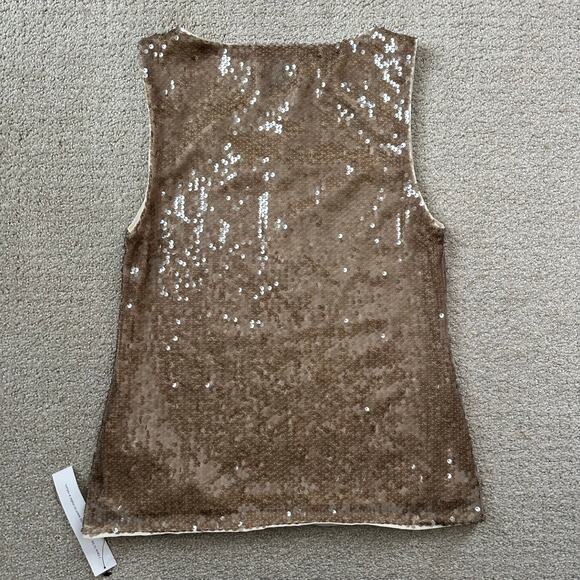 NWT Reformation Lisa Knit Top Mushroom Sequin Tank Size Small - Picture 7 of 11